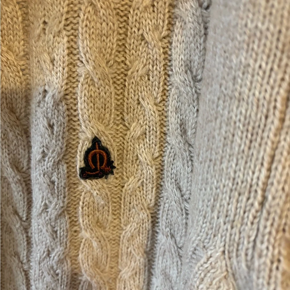 Men's Beige Cable Knit Sweater - Picture 2 of 5